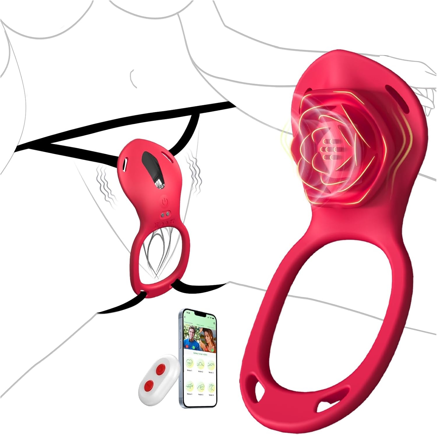 Couples Rose App Remote Control Wearable Vibrator