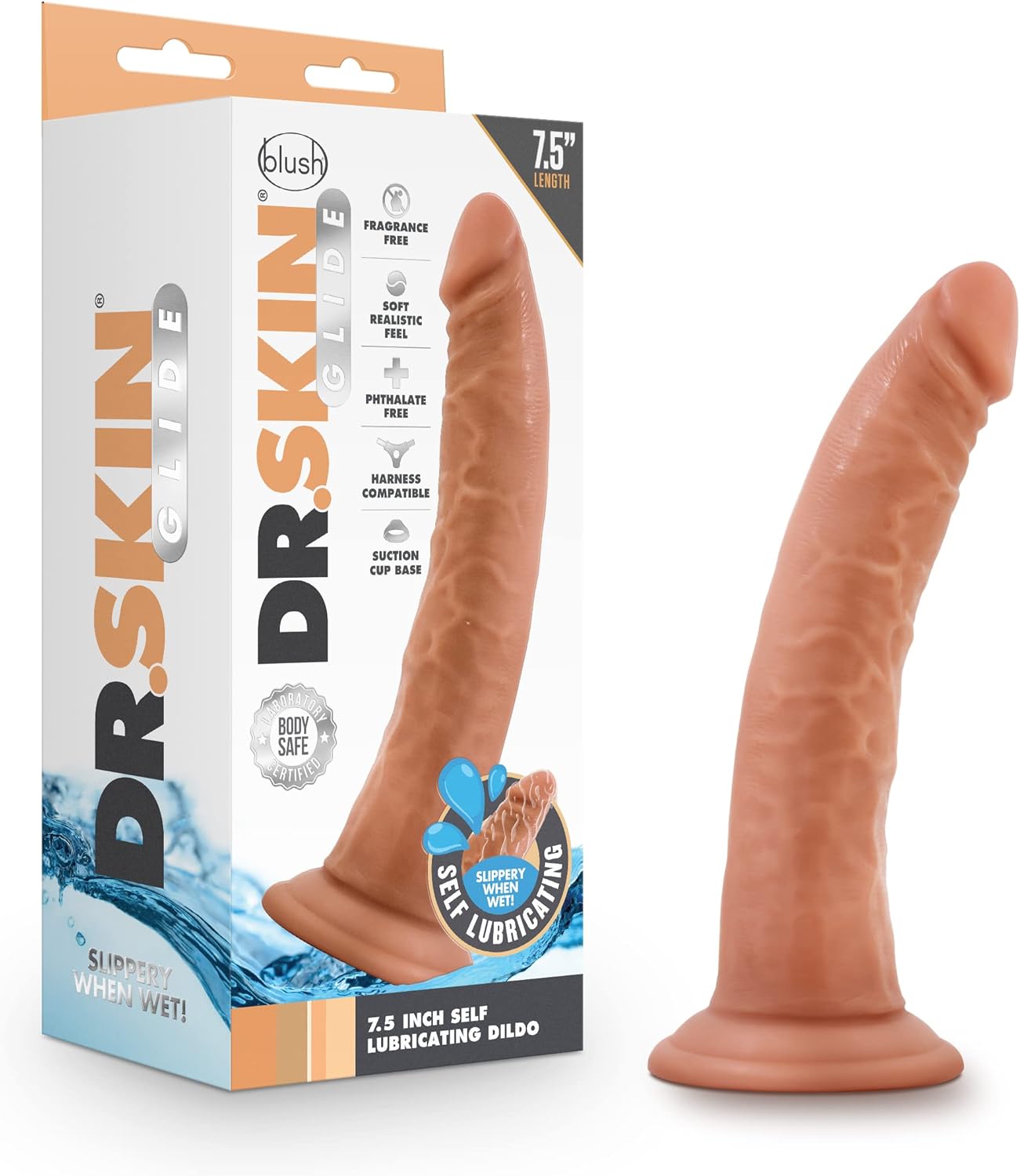 Dr. Skin Glide 7.5 Inch Self Lubricating Dildo