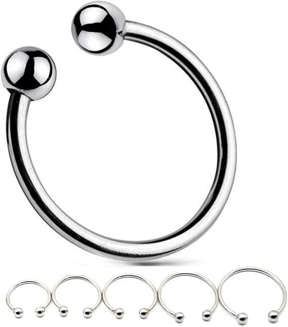 6-Piece Stainless Steel Glans Ring Set with Multiple Sizes  