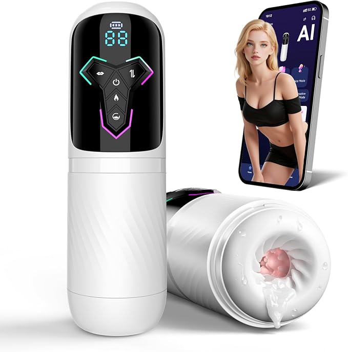 Heating Male Masturbator Penis Pump - Upgrade 5 in 1 Male Sex Toys for Men