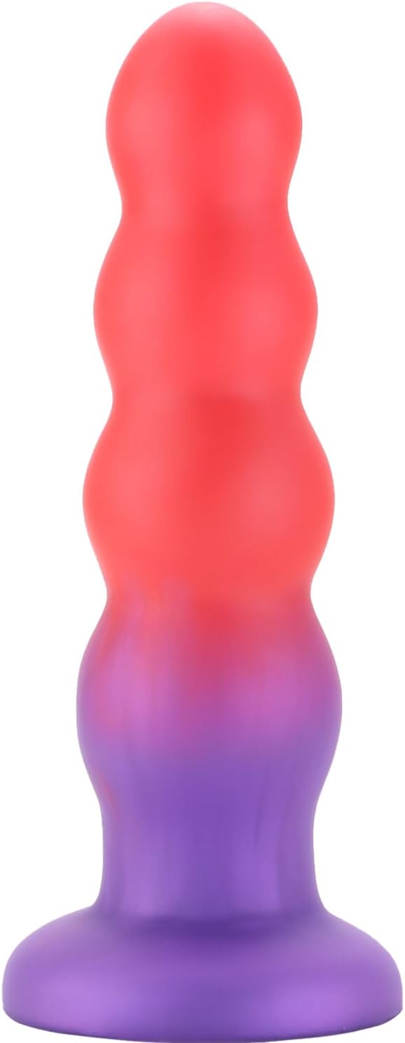 Silicone Anal Butt Plug,Soft Anal Beads Anal Trainer Dildo,Anus Dilator Masturbator Adult Sex Toys with Strong Suction Cup for Hands-Free Play