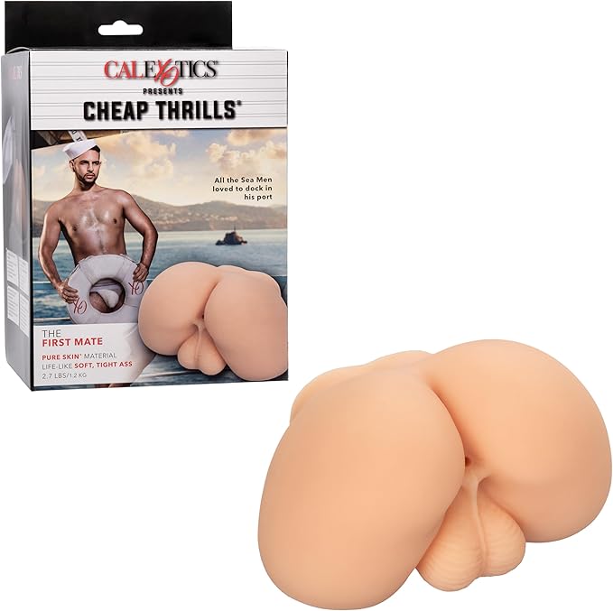 CalExotics Cheap Thrills The First Mate Ass Male Masturbator with Balls and Superior Suction Ivory