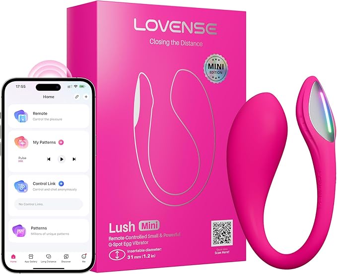 LOVENSE Lush Mini Discreet G Spot Vibrator, Mini Powerful Remote Control Couples Sex Toys for Her