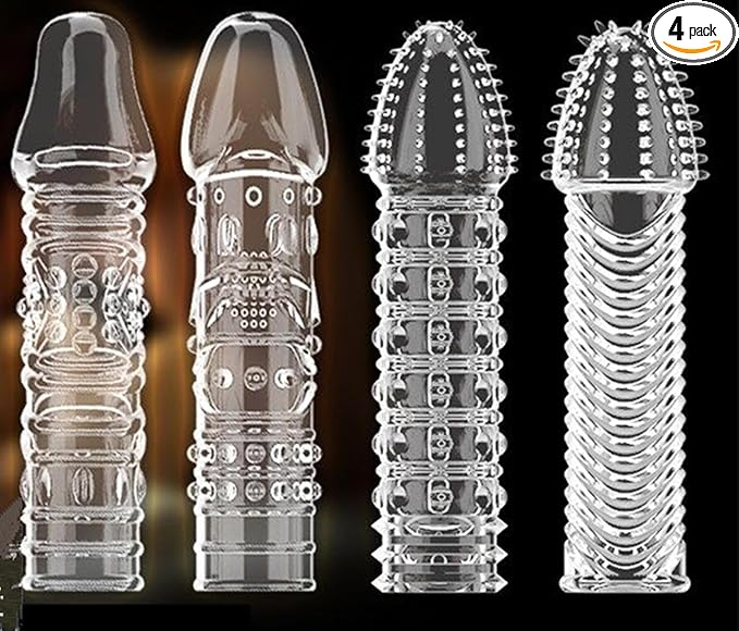Threaded mace Condom Male Condom Adult Lock fine Ring Extended Sleeve Crystal Sleeve Color