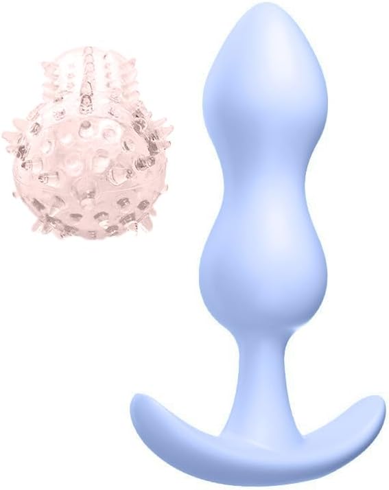 Dual Beads Anal Butt Plug, Adult Sex Toy Kit for Men and Women, Masturbation Stimulator with Lust Fingers Sleeves