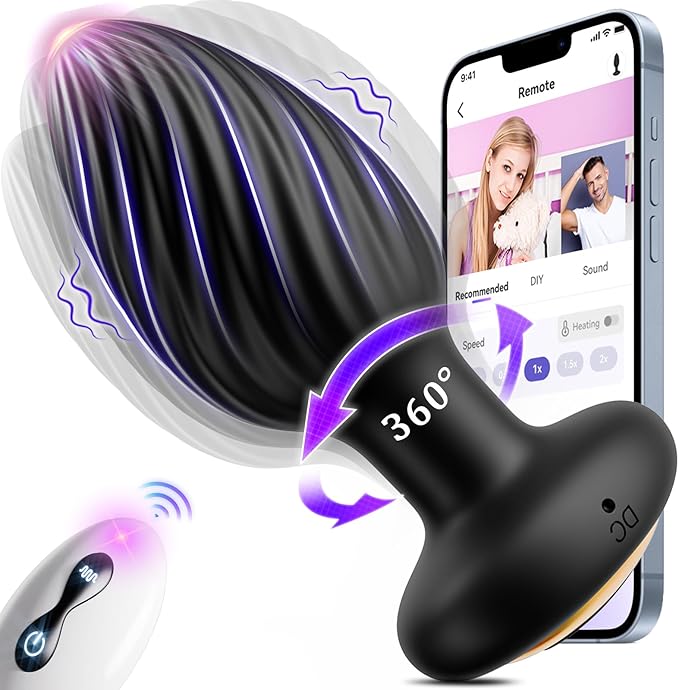 Anal Vibrators Sex Toys, Anal Toys Anal Plug with 7 Rotation & 7 Vibration