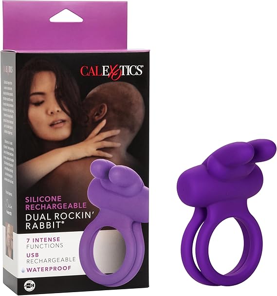 Rechargeable Vibrating Silicone Couples Enhancer with Dual Support  