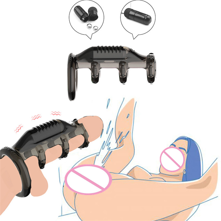 Men's Ejaculation Delay Cock Sleeve Penis Vibrating Ring Strap Dildo with G-Spot Stimulator Dick Enlargement Extender