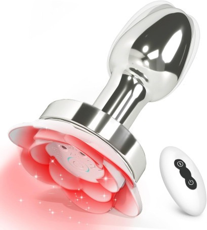 Rose Anal Plug Sex Toys Vibrator Metal Adult Toy
