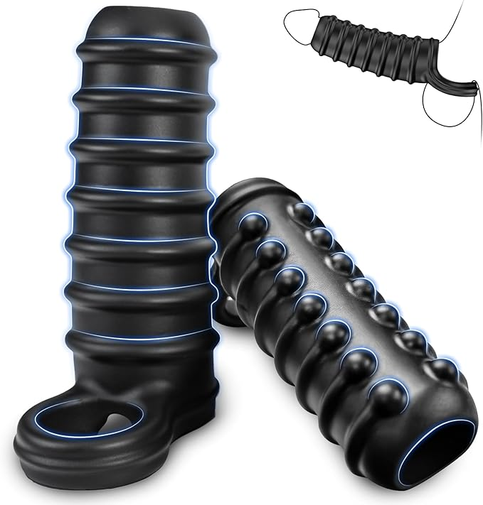 Penis Sleeve for Men- Zopokeng Textured Girth Enhancer Cock Sleeve G Spot Stimulation