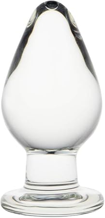 Premium Tapered Borosilicate Glass Anal Plug with Round Safety Base
