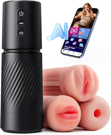 Uoffile Sex Toys for Men Male Masturbator - 3 Sleeves AI Sync Pocket Pussy Mens Sex Toy