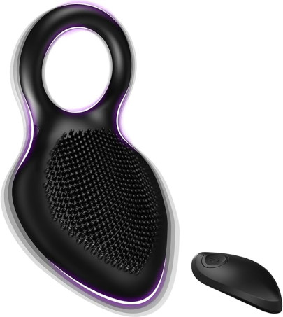Vibrating Cock Ring,Rechargable Silicone Stretchy Penis Rings with 10 Intense Vibration Modes for Men Couples Pleasure