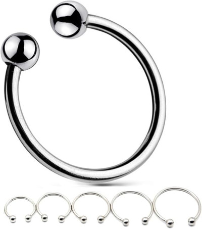 6-Piece Stainless Steel Glans Ring Set with Multiple Sizes  
