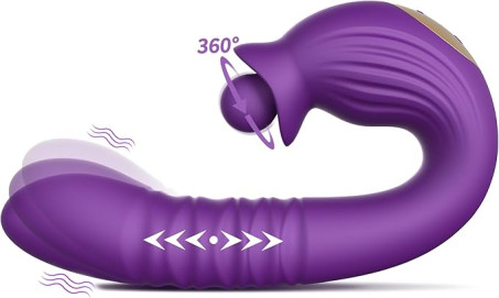 Tracy's Dog Vibrator Dildo Sex Toys, G Spot Clit Nipple Stimulator with 10 Thrusting