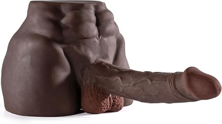 6LB Black Male Sex Doll with Flexible Dildo
