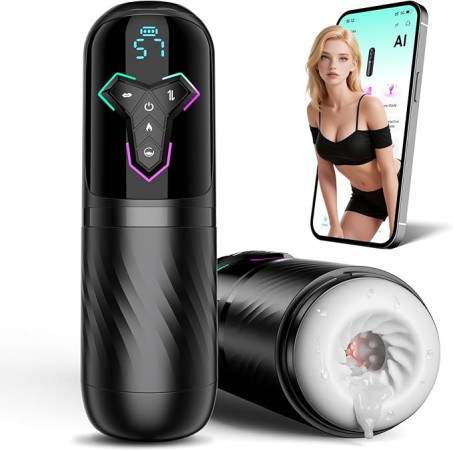 Heating Male Masturbator Penis Pump, Upgrade 5 in 1 Male Sex Toys