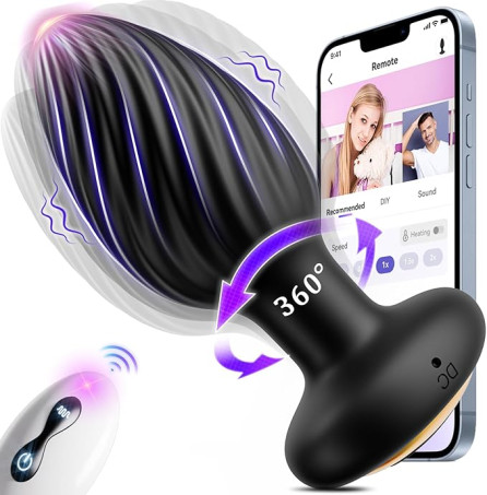 Anal Vibrators Sex Toys, Anal Toys Anal Plug with 7 Rotation & 7 Vibration