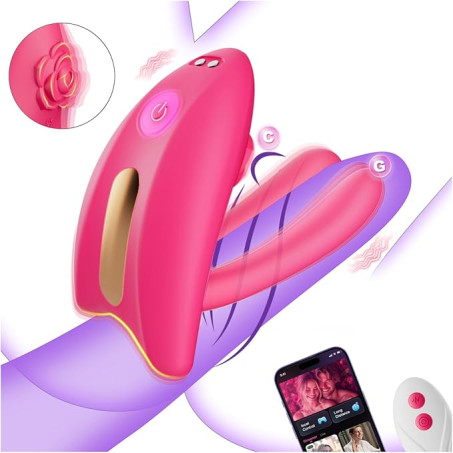 Couples Sex Toys Wearable Vibrator - Adult Toys App Remote Control Panty Rose Vibrator with 9 Vibration Modes for G-Spot & Clitoral Stimulation