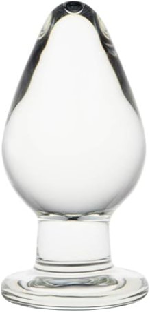 Premium Tapered Borosilicate Glass Anal Plug with Round Safety Base