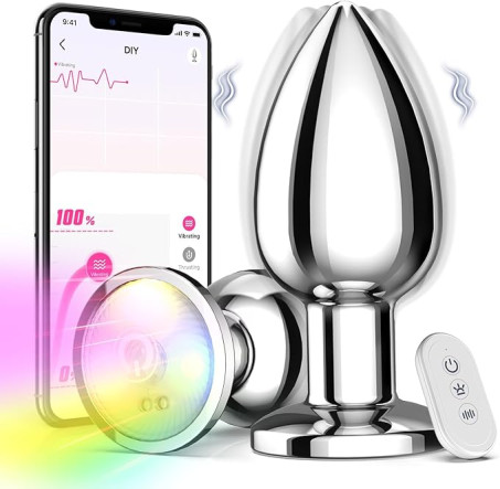 Yolodit Adult Sex Toys Anal Toys Vibrating Butt Plug with App Remote Control 10 Vibrating Anal Beads Prostate Massage  Anal Sex Toys Vibrator for Men and Women  Couples